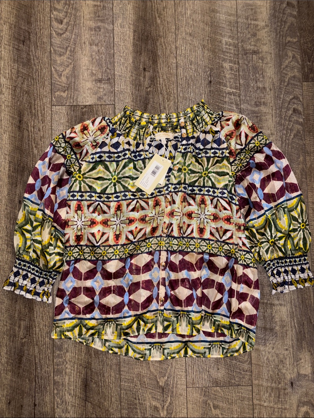 Ramy Brook Chela Printed Silk Blouse NWT - Picture 7 of 9
